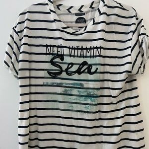 Need Vitamin Sea Striped Beach Shirt